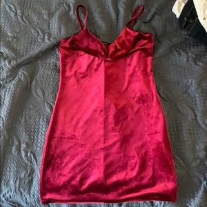 velvet bodycon dress with low neck